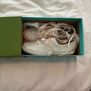 BRAND NEW White Gold Glitter Keds